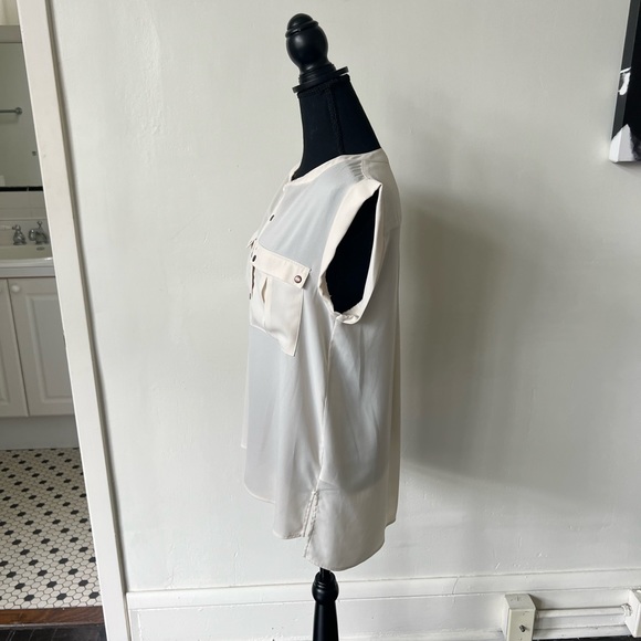 Forever 21 White Sheer Military Blouse - Picture 4 of 7